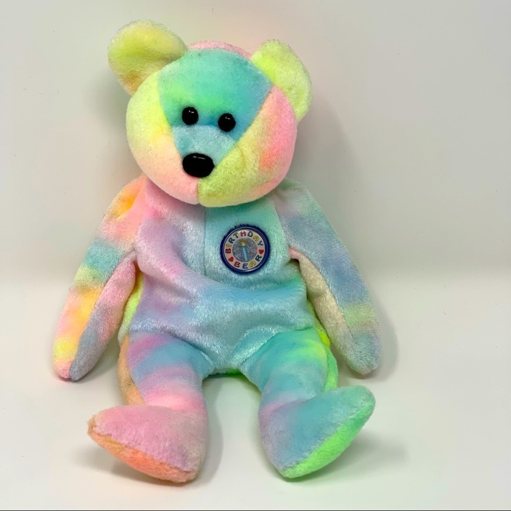 TY Original Beanie Babies 90's Happy Birthday Bear